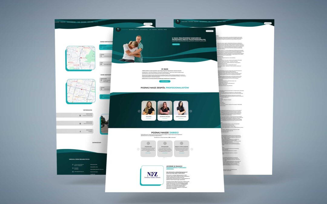 MedicalZoom- strona www dla firmy, zapewniającej opiekę profesjonalnych fizjoterapeutów